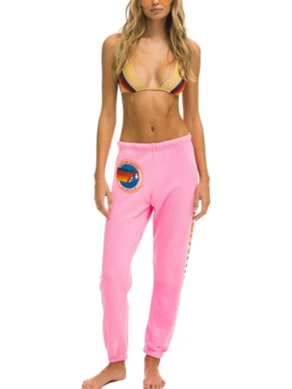 Aviator Nation La Jolla  Neon Pink Sweatpants Size XS